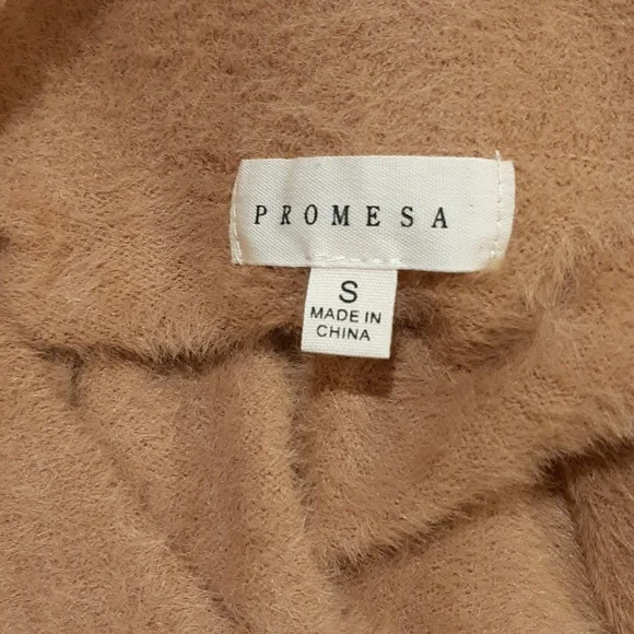 🥀NWT/NWOT Promesa Brown Fuzzy Collared Cardigan (S)🥀 - Picture 7 of 8